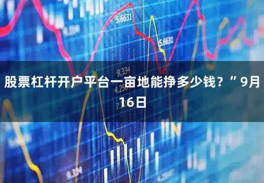 股票杠杆开户平台一亩地能挣多少钱？”9月16日